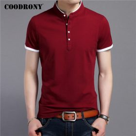 COODRONY Brand Summer Short Sleeve T Shirt Men Clothes Cotton Tee Shirt Homme Streetwear Fashion Stand Collar T-Shirt Men C5097S 3