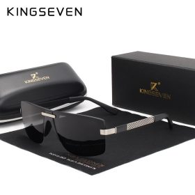 KINGSEVEN HD Polarized Sunglasses Men Rimless Luxury Brand Designer Gafas Masculino Polarizado oculos De Sol 2