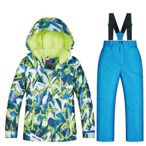 Ski Suit Children's Brands High Quality Jacket and Pants for Kids Waterproof Snow Jacket Winter Boy Ski and Snowboard Jacket 2
