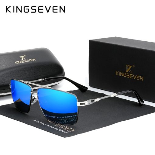 KINGSEVEN 2020 New Men's Glasses Structure Design Temples Sunglasses Brand Polarized Women Stainless steel Material Gafas De Sol 1