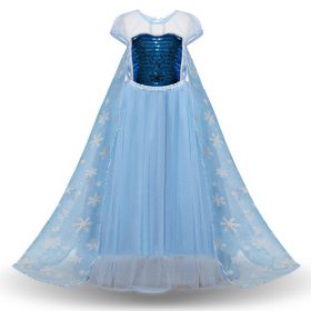 Cosplay Snow Queen Dress Girls Elsa Dress For Girls Princess Vestidos Fantasia Children Belle Dress Girl Party Costume 2