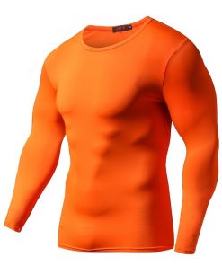 Hot Sale Solid color Fashion Fitness Compression Shirt Men Bodybuilding Tops Tees Tight Tshirts Long Sleeves Clothes 9