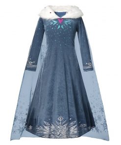 3-10 Years Cosplay Princess Dress Anna Elsa 2 Carnival Costume Girls Children Party Clothing Kids Fancy Elza 2 dress 8
