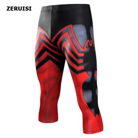 Compression Leggings Knee Pads Men's Running Pants Gym Fitness Sportswear Jogger Training Yoga Pants for Men Cropped Trousers 4