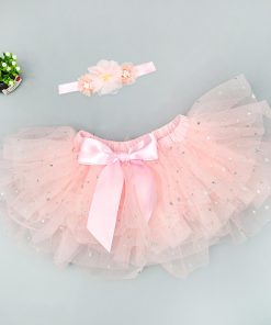 Baby girl tutu skirt 2pcs tulle lace bloomers diaper cover Newborn infant outfits  Mauv headband flower set Baby mesh bloomer 23