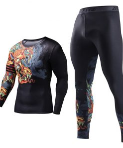 Men Set 3D Print Chinese Style Sports Tracksuit Running Gym Clothes Exercise Jogger Workout Cosplay Plus Size Skinny Men Suits 9