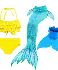 Kids Mermaid Swimsuit Bikini Girls Mermaid Tail with Finned Swimsuit Child's Wear Split Swimsuit Mermaid Tail Clothing Swimwear 8