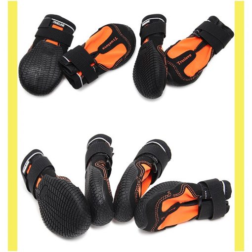 Truelove Pet Shoes Boots Waterproof for Dogs with Reflective Rugged Anti-Slip Sole 4PCS TLS4861 4