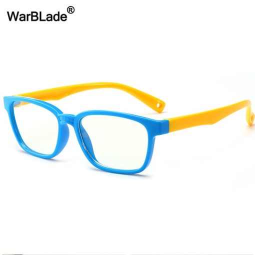 WarBLade Anti blue Light Kids Glasses Children Silicone Optical Frame Eyeware Boy Girls Computer Transparent Blocking Eyeglasses 3