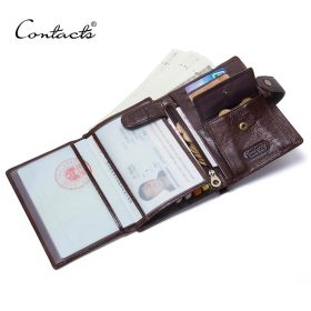 CONTACT'S Leather Wallet Luxury Male Genuine Leather Wallets Men Hasp Purse With Passcard Pocket and Card Holder High Quality 1