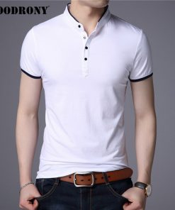 COODRONY Brand Summer Short Sleeve T Shirt Men Clothes Cotton Tee Shirt Homme Streetwear Fashion Stand Collar T-Shirt Men C5097S 12