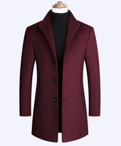 BOLUBAO Men Wool Blend Coat Winter New Men's Casual Wild Wool Overcoat Quality Brand Male Solid Color Wool Coat 7
