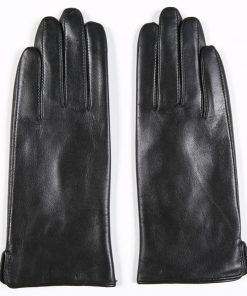 Gours Winter Genuine Leather Gloves for Women Fashion Brand Black Goatskin Finger Gloves New Arrival Warm Mittens GSL028 7