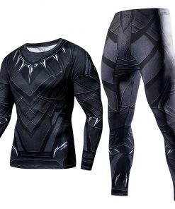 Men's Compression GYM Training Clothes Suits Workout Superhero Jogging Sportswear Fitness Dry Fit Tracksuit Tights 2pcs / sets 22