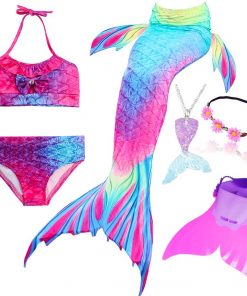 Kids Mermaid Swimsuit Bikini Girls Mermaid Tail with Finned Swimsuit Child's Wear Split Swimsuit Mermaid Tail Clothing Swimwear 28