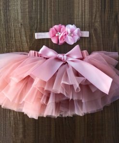 Baby Girls Tulle Bloomers Infant Newborn Tutu Diapers Cover 2pcs Short Skirts+Headband Set tutu skirt girls skirts rainbow skirt 1