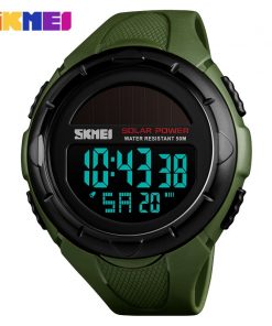 SKMEI Men Luminous Watches Sport Digital Mens Wristwatches Solar For Power Enviormentally Alarm Male Clock reloj hombre 1405 8