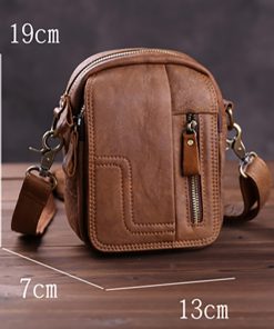 AETOO Men's mini leather bag, vertical casual shoulder bag, vintage leather men's bag, stiletto bag 2