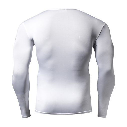 Hot Sale Solid color Fashion Fitness Compression Shirt Men Bodybuilding Tops Tees Tight Tshirts Long Sleeves Clothes 2
