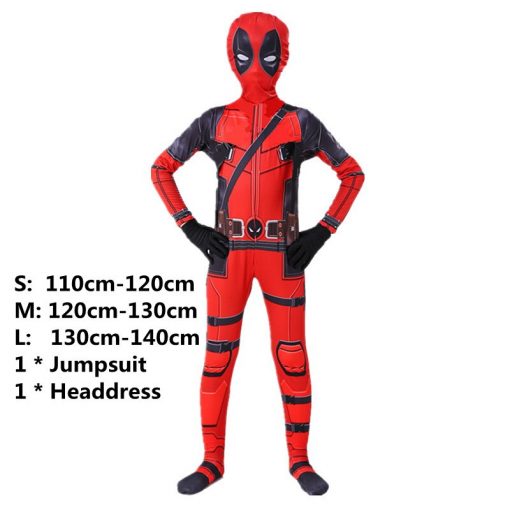 Boy Deadpool Costume Kids Cosplay  Superhero Costumes Mask Suit Jumpsuit Gloves Halloween Party CostumeCarnival Show Carnival 2