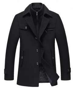 BOLUBAO Men Winter Wool Coat Men's Fashion Brand Comfortable Warm Thick Wool Blends Woolen Pea Coat Male Trench Coat Overcoat 2