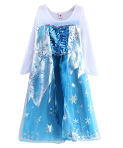 2020 Cosplay Snow Queen 2 Elsa Dresses Girls Dress Elsa Costumes Anna Princess Party Kids Vestidos Fantasia Girls Clothing 11