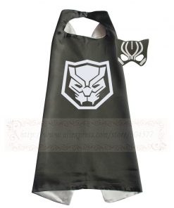 Black Panther Costume Superhero Cape and Mask Anime Costume for Kids 5