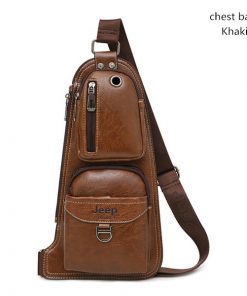 JEEP BULUO BRAND New Men Messenger Bags Hot Crossbody Bag Famous Man's Leather Sling Chest Bag Fashion Casual 6196 10