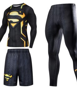 Men Sportswear Superhero Compression Sport Suits Quick Dry Clothes Sports Joggers Training Gym Fitness Tracksuits Running Set 26