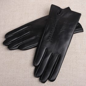 Gours Genuine Leather Gloves for Women Classic Black Sheepskin Finger Touch Screen Glove Warm Winter Fashion Mittens New GSL075 3
