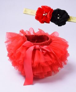 Baby girl tutu skirt 2pcs tulle lace bloomers diaper cover Newborn infant outfits  Mauv headband flower set Baby mesh bloomer 13