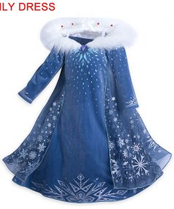 Cosplay Snow Queen Dress Girls Elsa Dress For Girls Princess Vestidos Fantasia Children Belle Dress Girl Party Costume 17