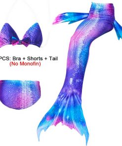 New Girls Mermaid Tail for Swimming Costume with Monofin Fin Kids Zeemeerminstaart Cola De Sirena Cauda De Sereia Cosplay 30