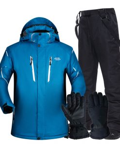 Ski Suit Men Super Warm Thicken Waterproof Windproof Winter Snow Suits Skiing And Snowboarding Jackets + Pants Plus Size Brands 12