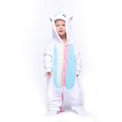 Kigurumi Unicorn Children Rabbit Pajamas Boy Girl Cartoon Animal Cosplay Pyjama Onesie Kids Sleepwear Hoodie Costume Jumspuit 5
