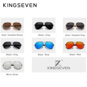 KINGSEVEN 2021 New Trend Quality Titanium Alloy Men's Sunglasses Polarized Sun glasses Women Pilot Mirror Eyewear Oculos de sol 2