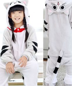 Kigurumi Unicorn Pajamas Children's Pajamas for Boys Girls Flannel Kids Stich Pijamas Set Animal Sleepwear Winter Onesies 4-12 19