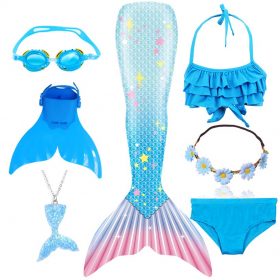 Bylulis Children Mermaid Swimming Suit Kids Mermaid Tails Swimmable Swimsuit Mermaid Cosplay Costumes Clothes Swimwear Bikini 6