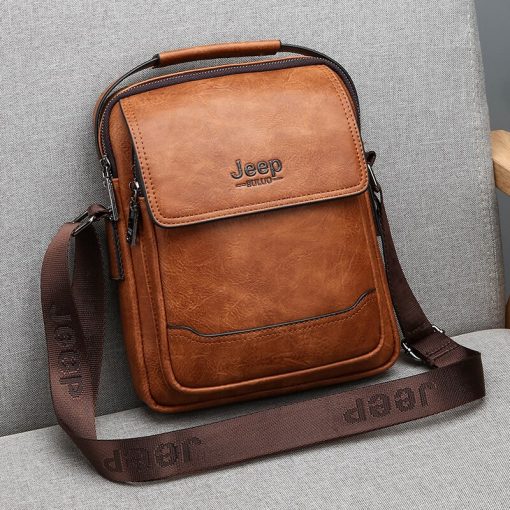 JEEP BULUO Brand Handbags Business Men Bag New Fashion Men's Shoulder Bags High Quality Leather Casual Messenger Bag New Style 6