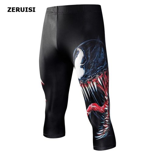 Compression Leggings Knee Pads Men's Running Pants Gym Fitness Sportswear Jogger Training Yoga Pants for Men Cropped Trousers 5