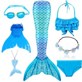Bylulis Children Mermaid Swimming Suit Kids Mermaid Tails Swimmable Swimsuit Mermaid Cosplay Costumes Clothes Swimwear Bikini 5