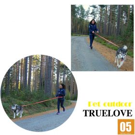 Truelove Dog Running Bungee Leash Hand-held Waistworn Adjustable Nylon Elastic Retractable Dog Leads for Running Jogging Walking 3