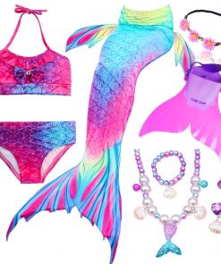 Kids Mermaid Swimsuit Bikini Girls Mermaid Tail with Finned Swimsuit Child's Wear Split Swimsuit Mermaid Tail Clothing Swimwear 18