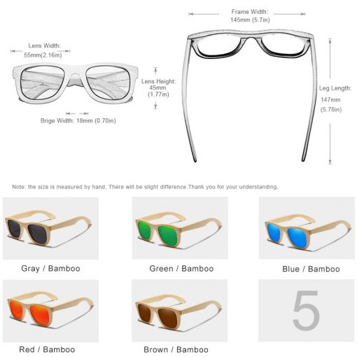 KINGSEVEN 2019 Retro Bamboo Sunglasses Men Women Polarized Mirror UV400 Sun Glasses Full Frame Wood Shades Goggles Handmade 3