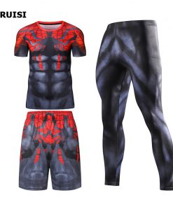 Men Sports suits Sportswear Compression Suits Superhero Running Sets Training Clothes Gym Fitness Tracksuits Rashguard  Workout 16