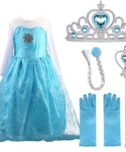 2020 Cosplay Snow Queen 2 Elsa Dresses Girls Dress Elsa Costumes Anna Princess Party Kids Vestidos Fantasia Girls Clothing 24