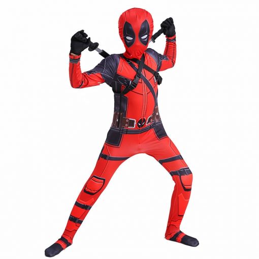 Boy Deadpool Costume Kids Cosplay  Superhero Costumes Mask Suit Jumpsuit Gloves Halloween Party CostumeCarnival Show Carnival 1