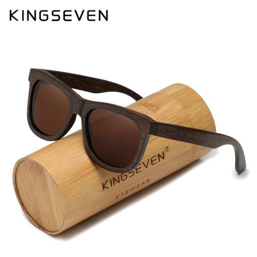 KINGSEVEN 2021 Natural Handmade Wood Polarized Mirror Lens Sunglasses Sandalwood Material Original Wood Oculos de sol Masculino 2