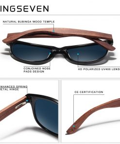 KINGSEVEN New Black Walnut Sunglasses Wood Polarized Men Sun Glasses Men UV400 Protection Eyewear Wooden Original Accessorie 2