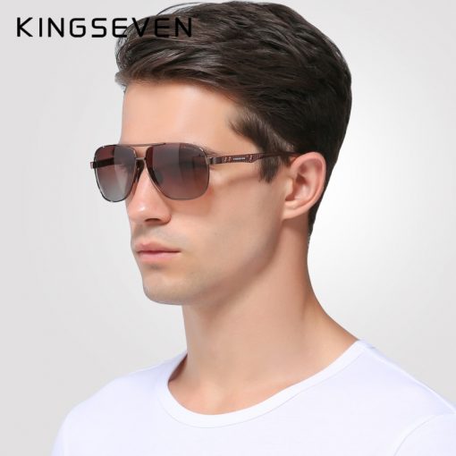 KINGSEVEN 2019 Brand Men Aluminum Sunglasses HD Polarized UV400 Mirror Male Sun Glasses Women For Men Oculos de sol 5